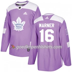 Toronto Maple Leafs Mitchell Marner 16 Adidas 2017-2018 Purper Fights Cancer Practice Authentic Shirt - Mannen